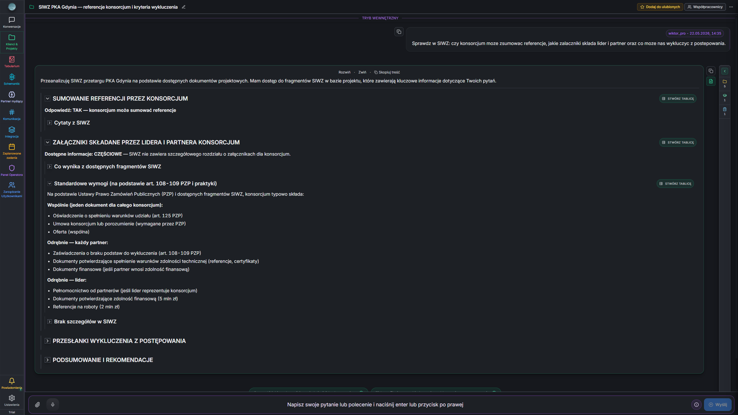 Chat with tender documentation